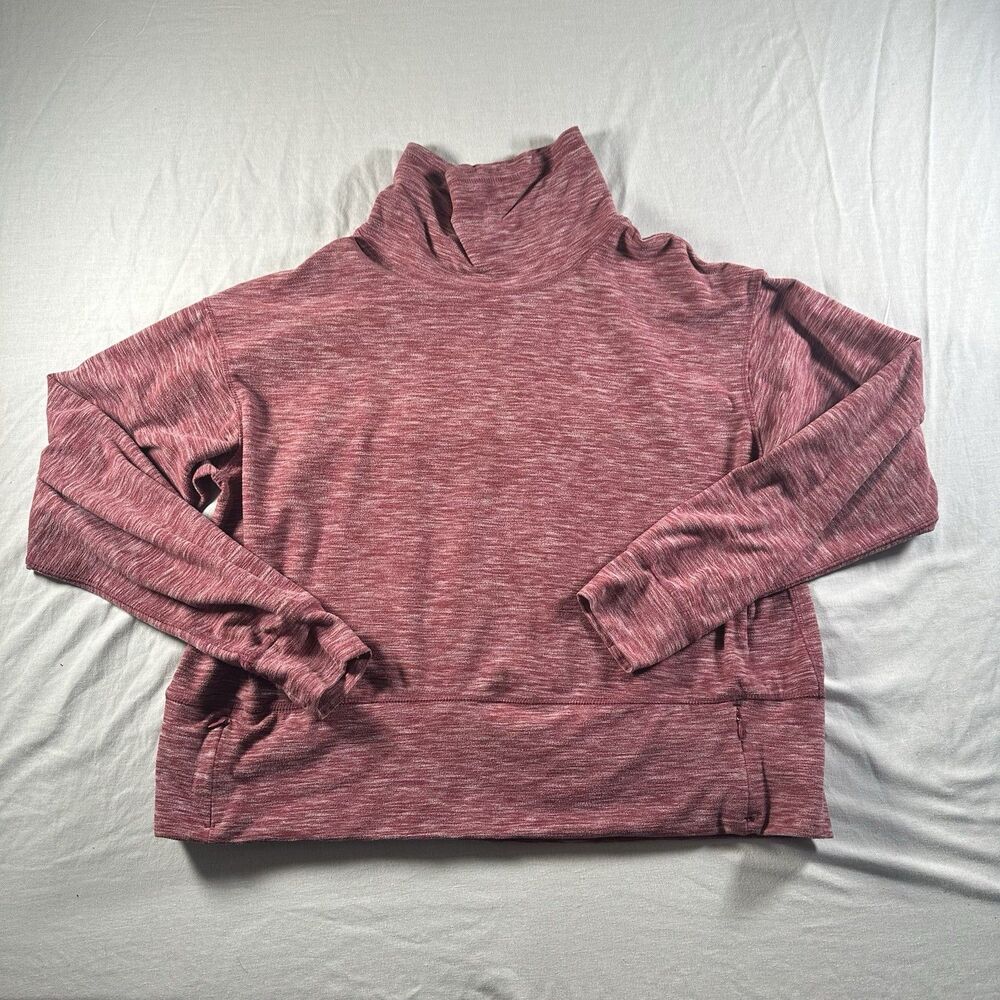 Avia Women’s XL 16-18 Pink Space Dye Cowl Neck Pullover Stretch Top